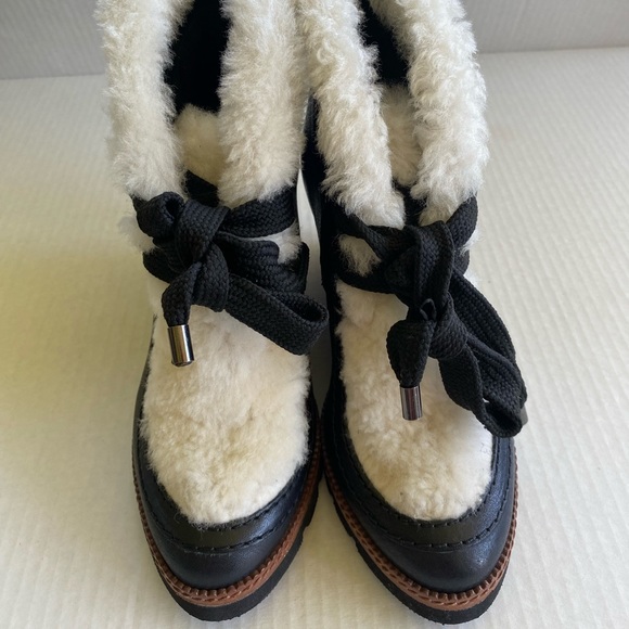 | Fabianelli Made in Italy Shearling Wedge Booties - Picture 2 of 6